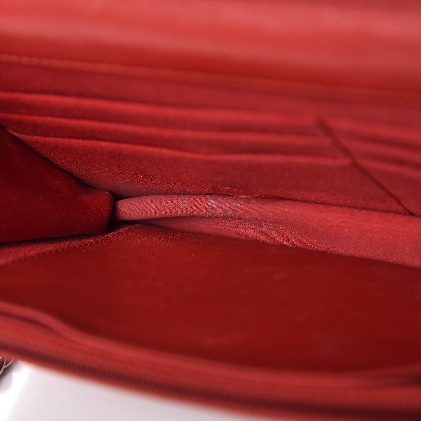 Lambskin Camellia Embossed Wallet On Chain WOC Dark Red