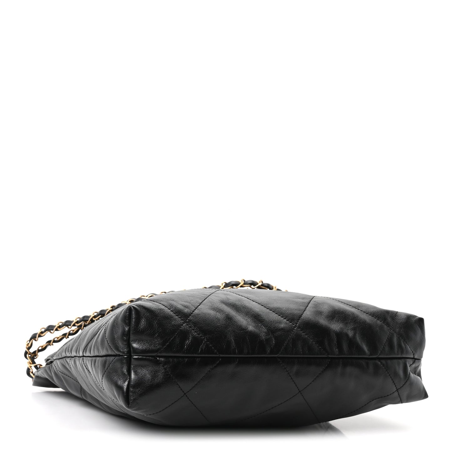 Shiny Calfskin Quilted Small Chanel 22 Black