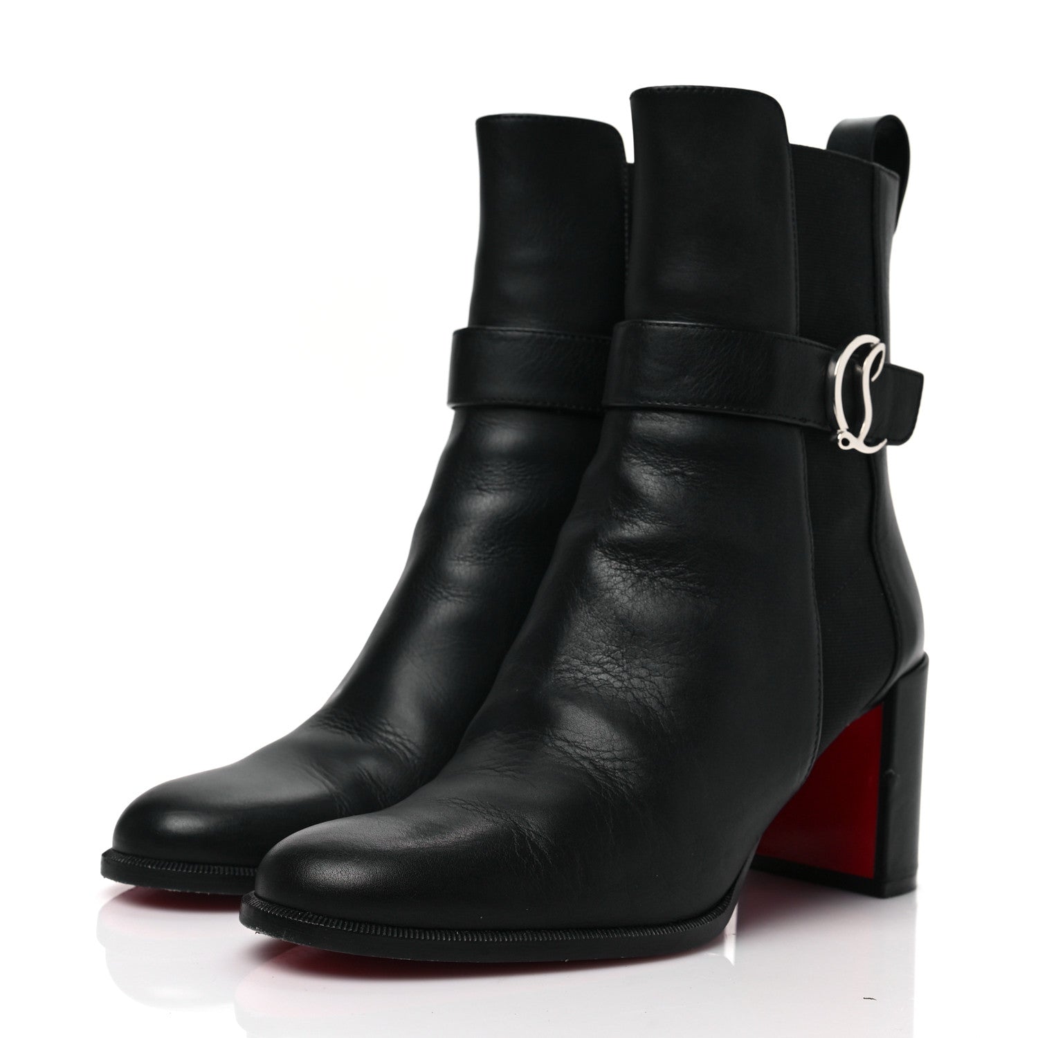 Christian Louboutin Calfskin 70 Chelsea Ankle Boots 38 Black 3 of 7