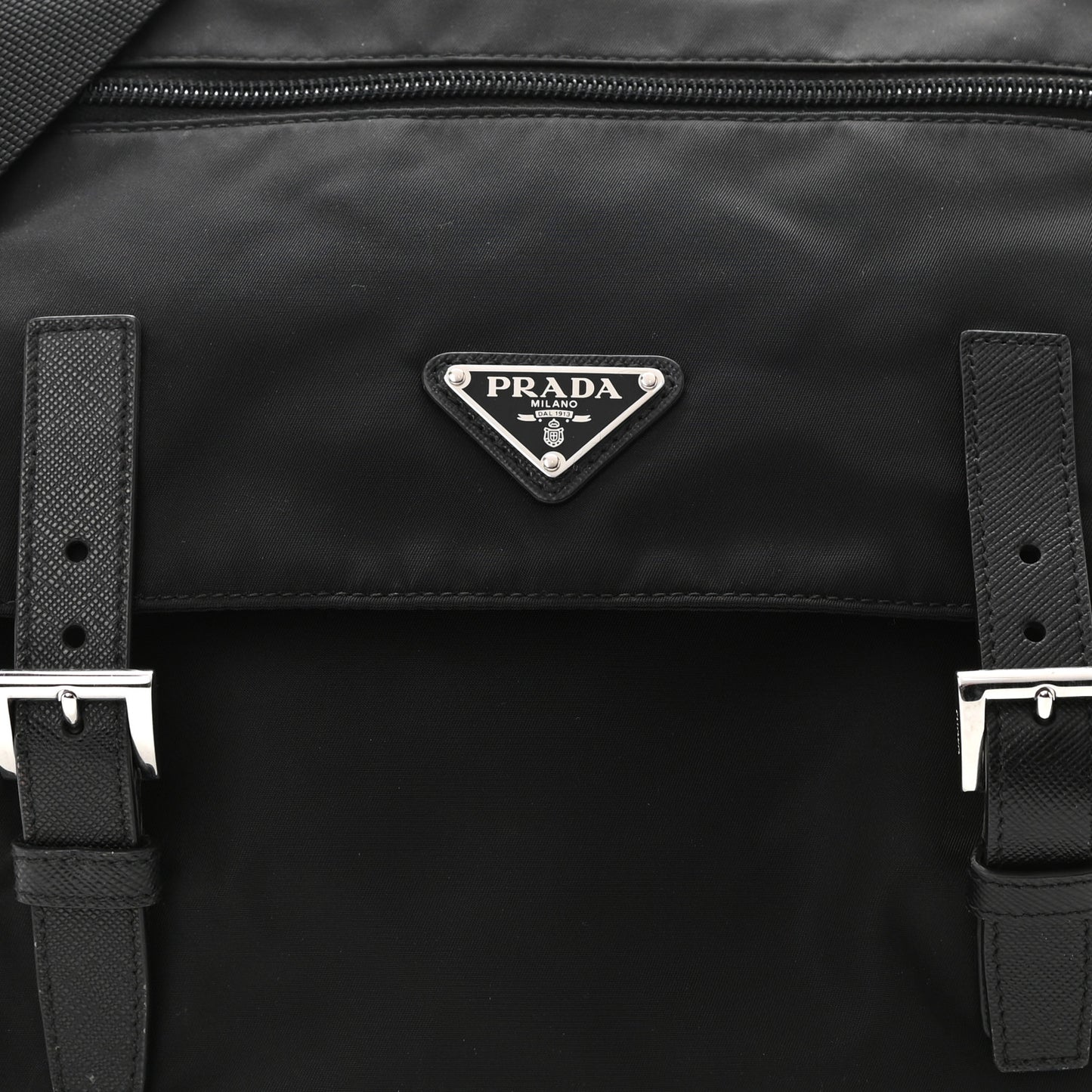 Tessuto Nylon Saffiano Vela Messenger Bag Black