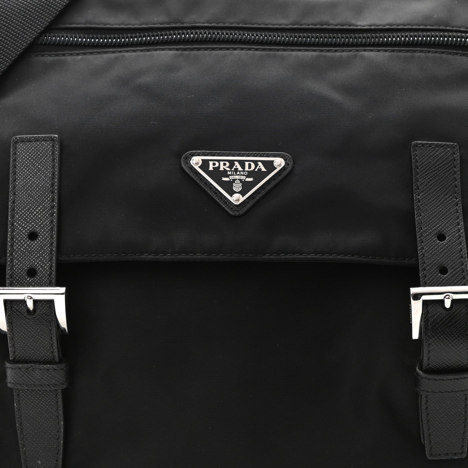 Prada Tessuto Nylon Saffiano Vela Messenger Bag Black 8 of 11