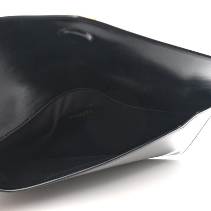 Saint Laurent Smooth Shiny Calfskin Monogram Uptown Pouch Black 5 of 10