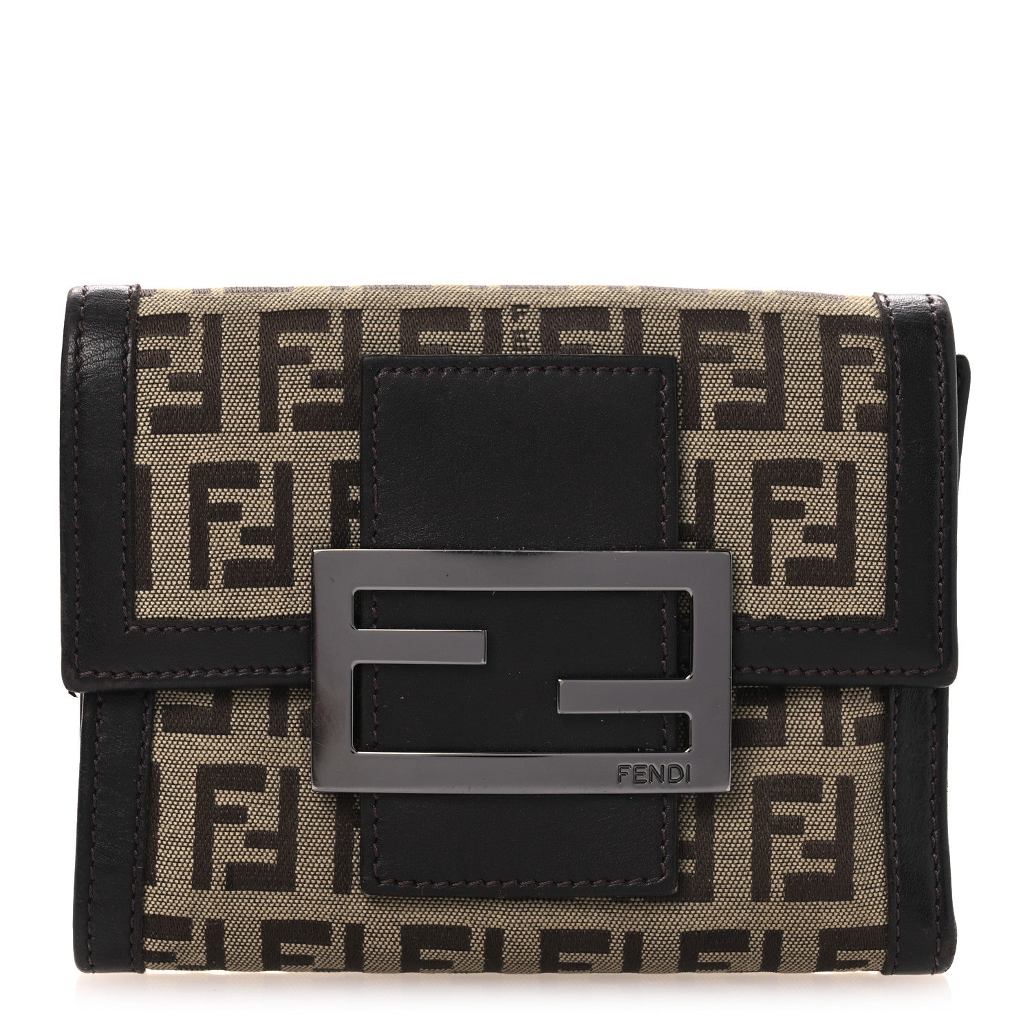 Fendi Zucchino Compact Wallet Tobacco 1 of 11