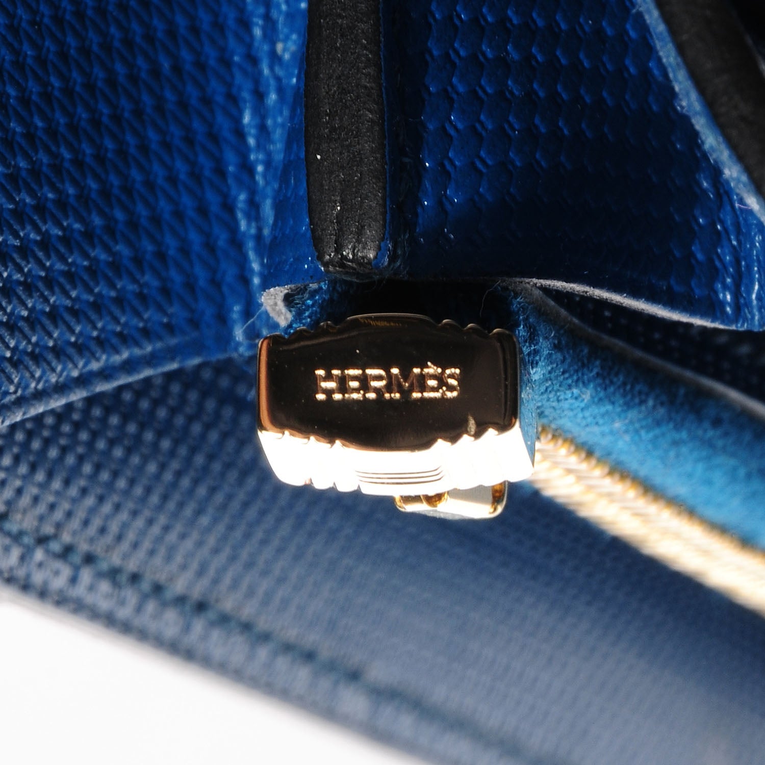 Hermes Grain d'H Kelly Longue Wallet Bleu De Galice 16 of 18