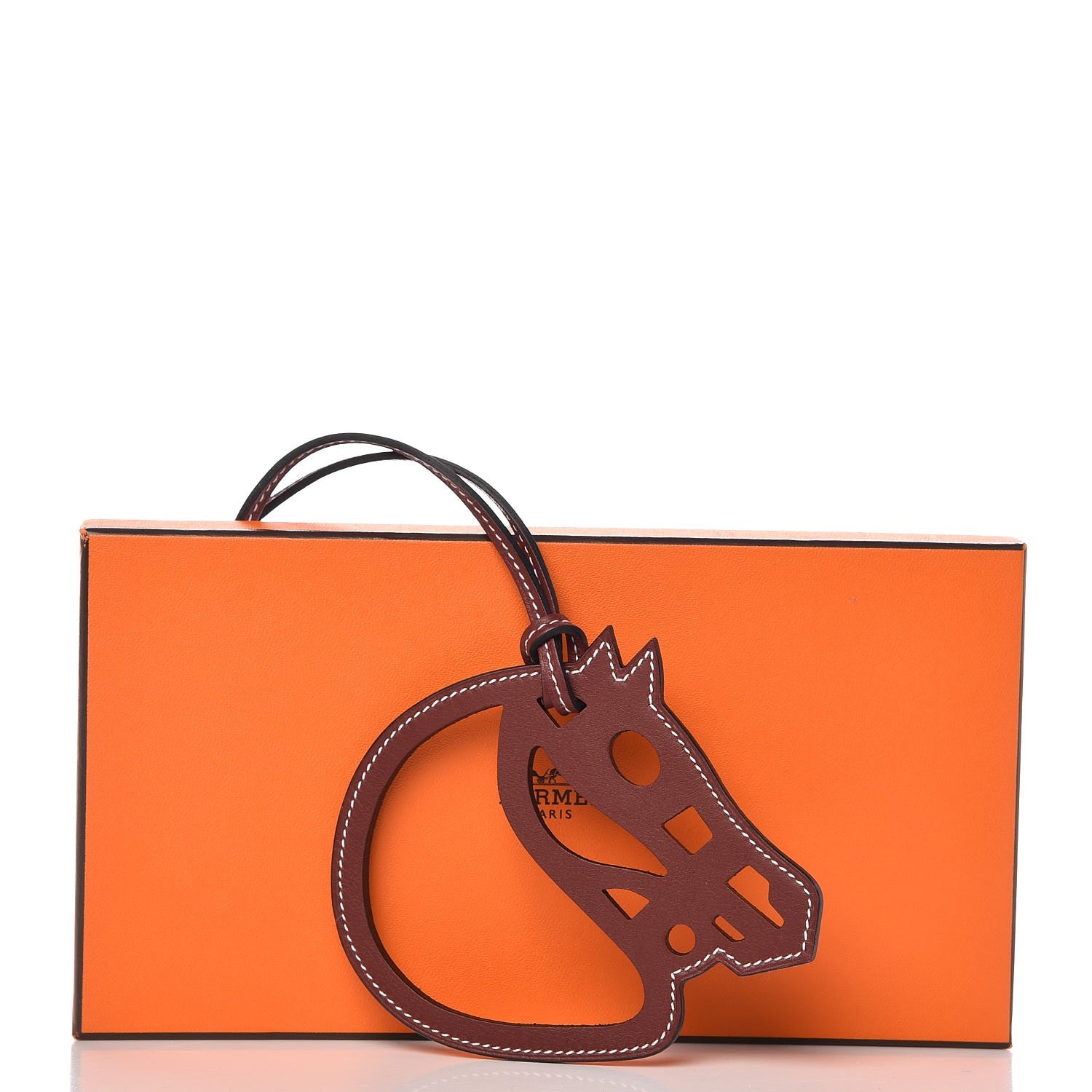 Hermes Swift Paddock Cheval Horse Bag Charm Rouge H 4 of 4