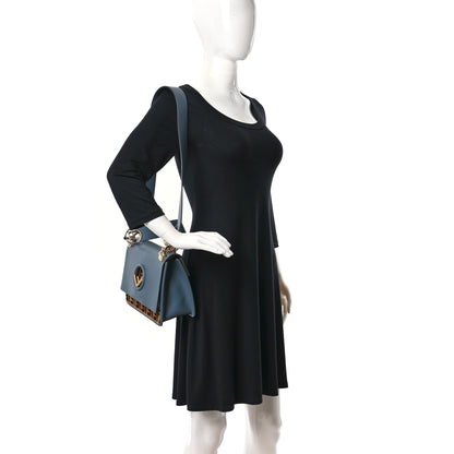 Fendi Vitello Century F is Fendi Bi-Color FF 1974 Embossed Kan I Shoulder Bag Blue 2 of 9