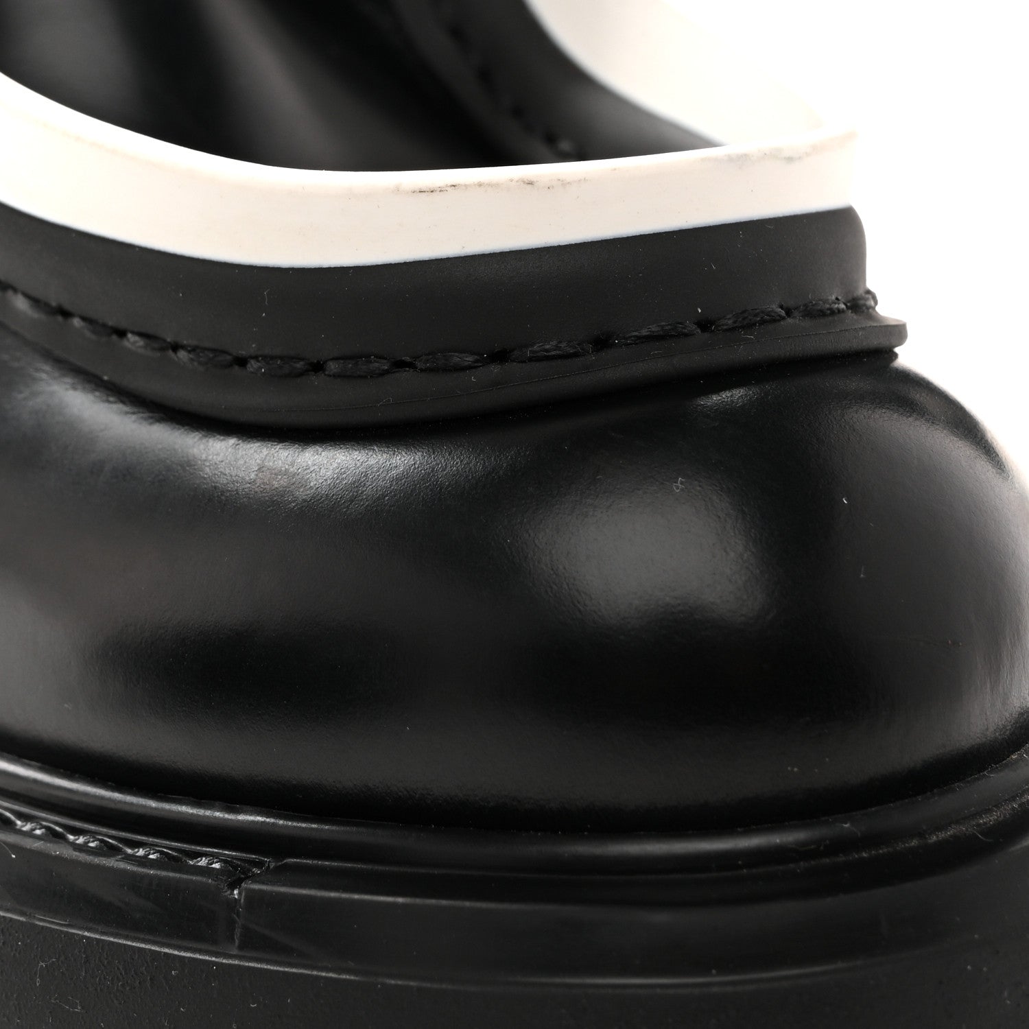 Prada Spazzolato Rois Monolith 55mm Derby Loafers 36.5 Black White 11 of 12