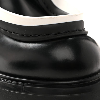 Prada Spazzolato Rois Monolith 55mm Derby Loafers 36.5 Black White 11 of 12