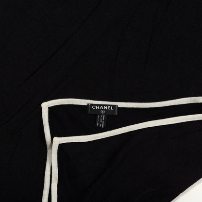 Chanel Cashmere Silk CC Scarf Black 4 of 4