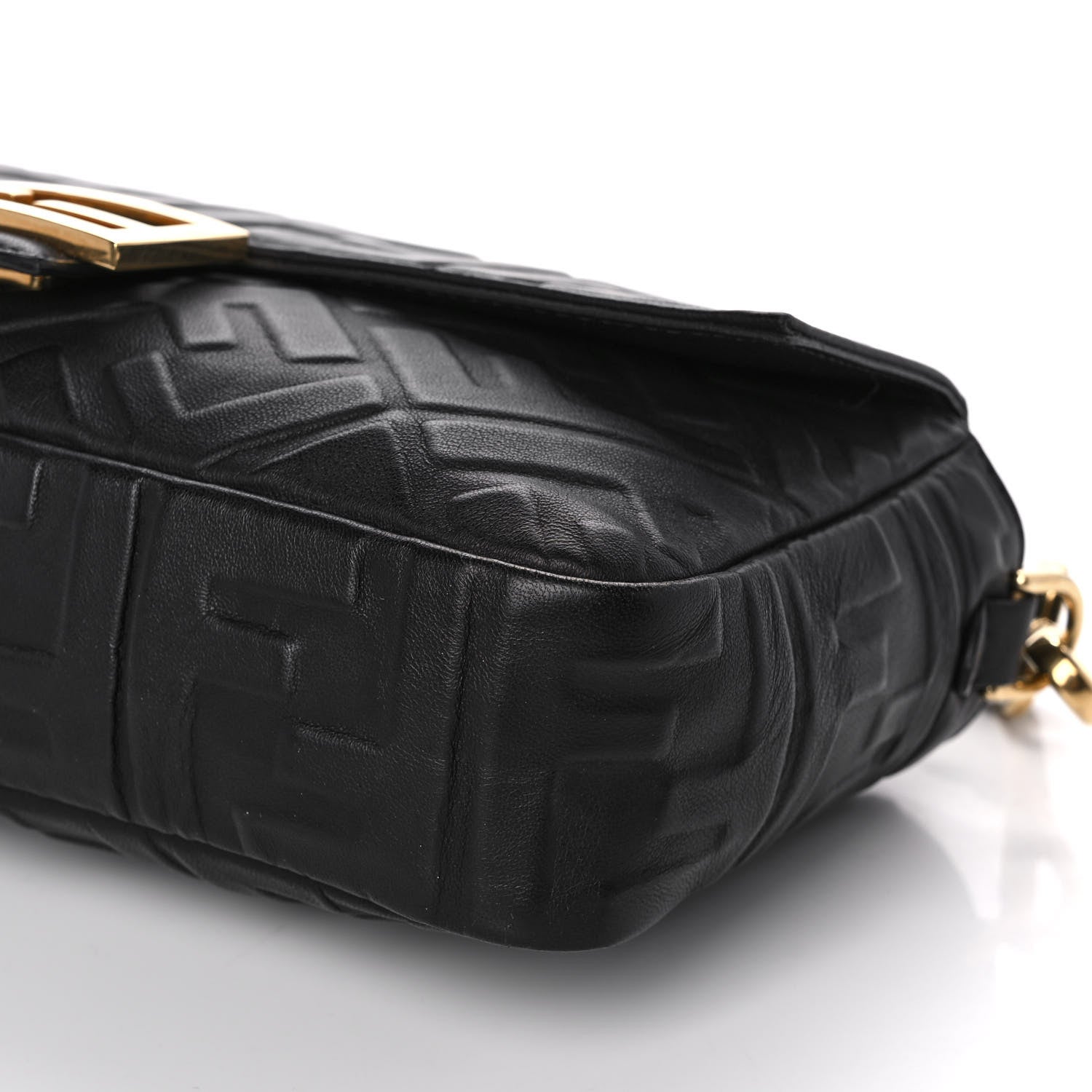 Fendi Nappa FF 1974 Embossed Baguette Black 10 of 12