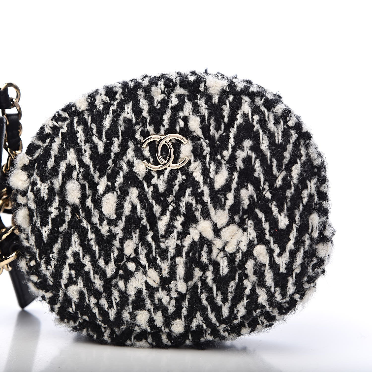 Chanel Tweed Lambskin Quilted Waist Bag With Coin Purse Black 15 of 15