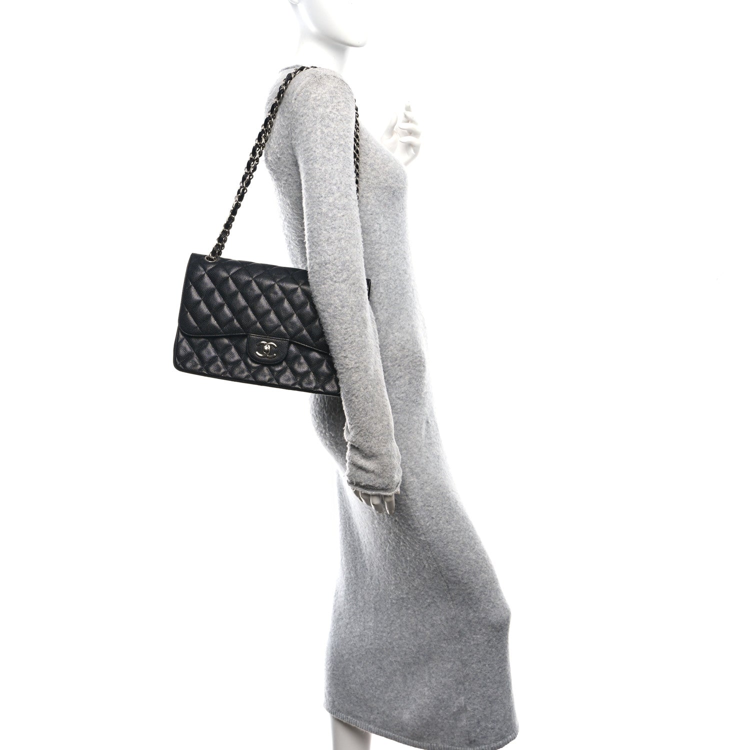 Chanel Caviar Quilted Jumbo Double Flap Black 2 of 11