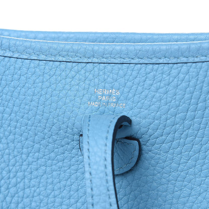 Hermes Taurillon Clemence Amazone Evelyne TPM Bleu Du Nord Vert Verone 6 of 9
