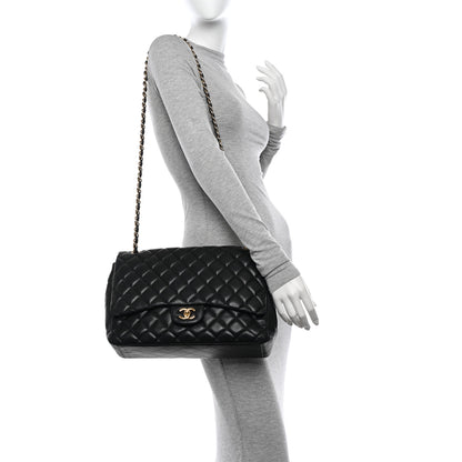 Chanel Lambskin Quilted Maxi Single Flap Black 2 of 12