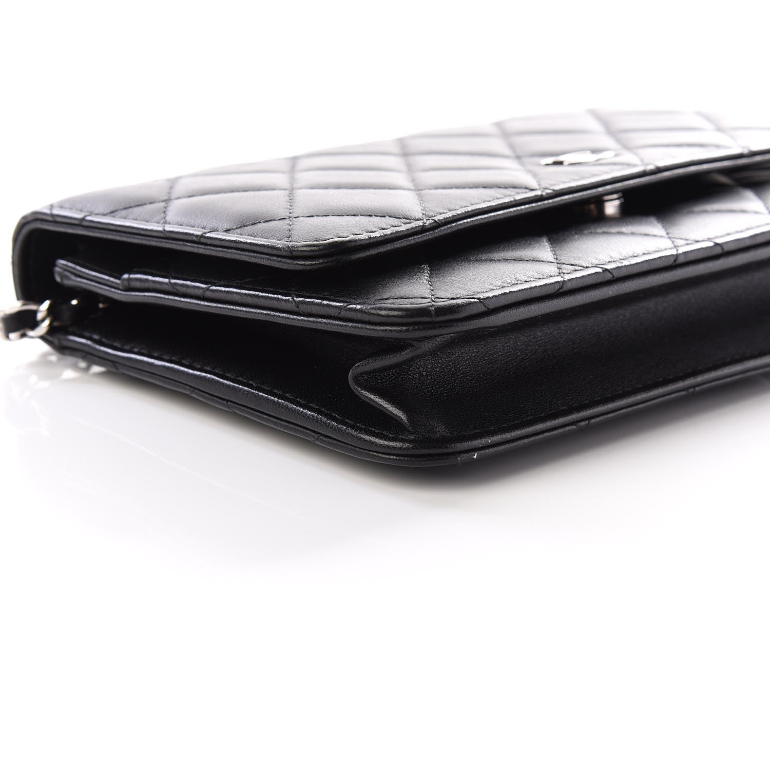 Chanel Lambskin Quilted Wallet On Chain WOC Black 5 of 11