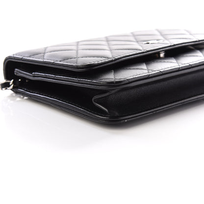 Chanel Lambskin Quilted Wallet On Chain WOC Black 5 of 11