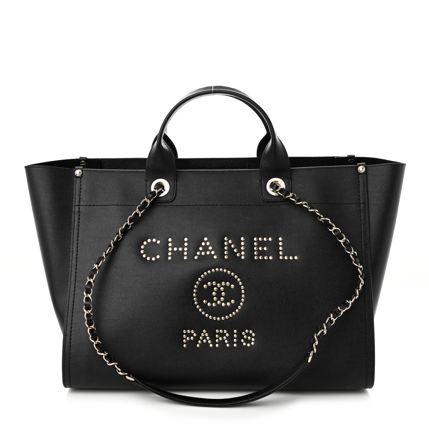 Chanel Caviar Medium Studded Deauville Tote Black 1 of 12