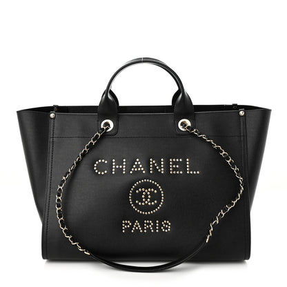Chanel Caviar Medium Studded Deauville Tote Black 1 of 12