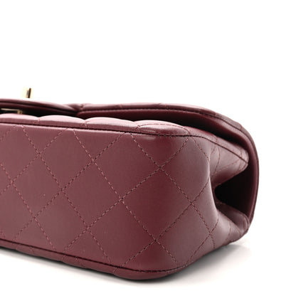 Chanel Lambskin Quilted Top Handle East West Flap Dark Burgundy 10 of 11