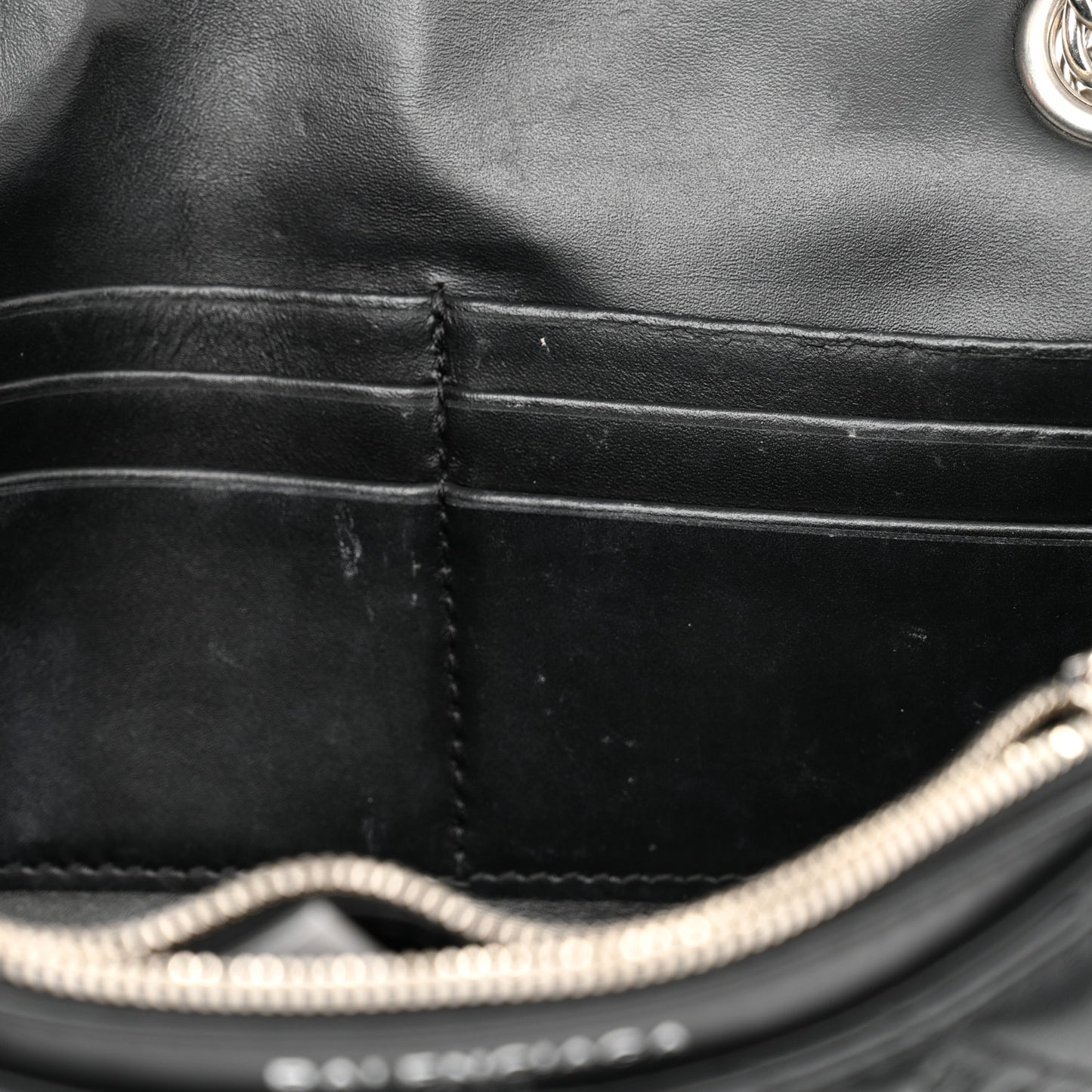 Calfskin Logo Matelasse S BB Round Shoulder Bag Black