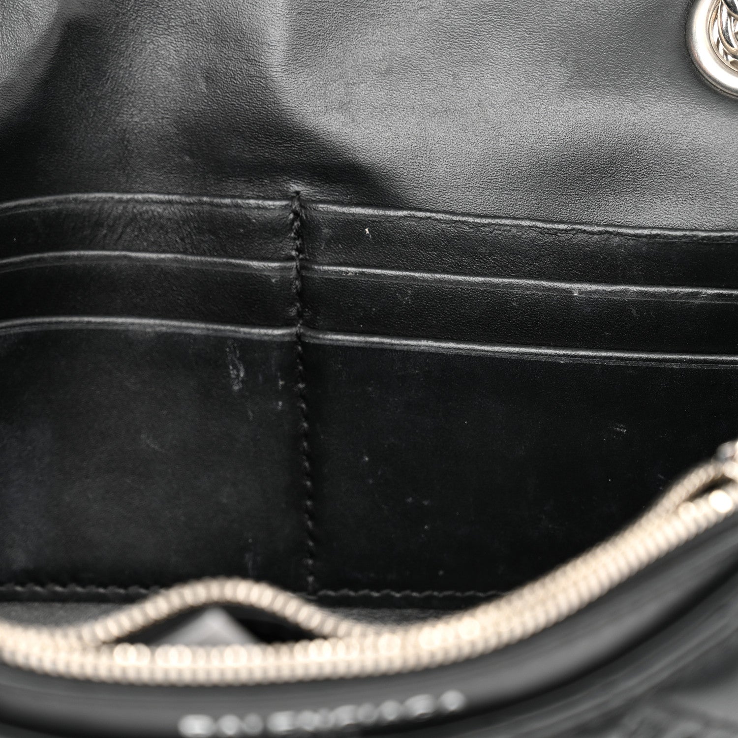 Balenciaga Calfskin Logo Matelasse S BB Round Shoulder Bag Black 11 of 12