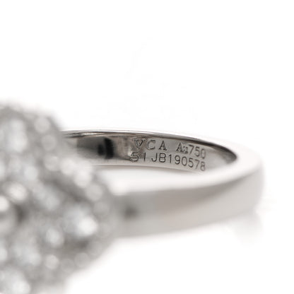 Van Cleef & Arpels 18K White Gold Diamond Vintage Alhambra Ring 51 5.75 4 of 4