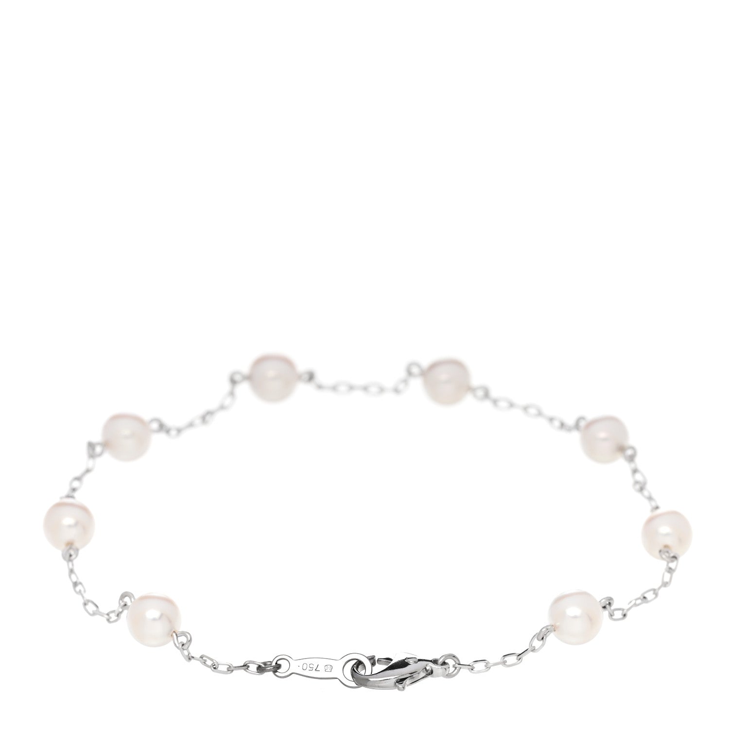 Mikimoto 18K White Gold 5-5.5mm Akoya Cultured Pearl Station Bracelet 2 of 4