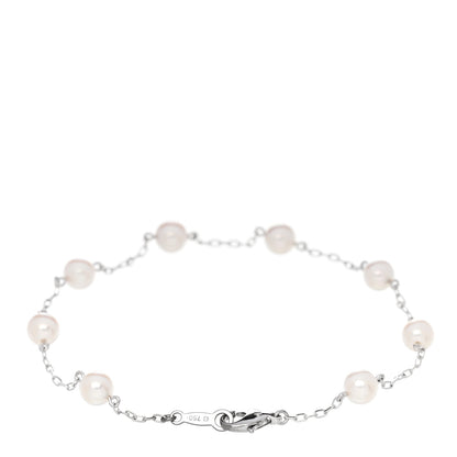 Mikimoto 18K White Gold 5-5.5mm Akoya Cultured Pearl Station Bracelet 2 of 4