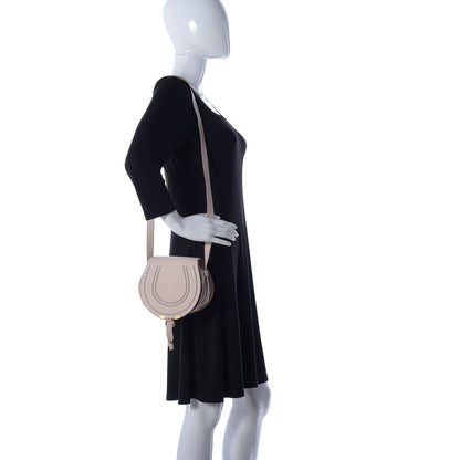Chloe Calfskin Mini Marcie Round Crossbody Bag Abstract White 2 of 22
