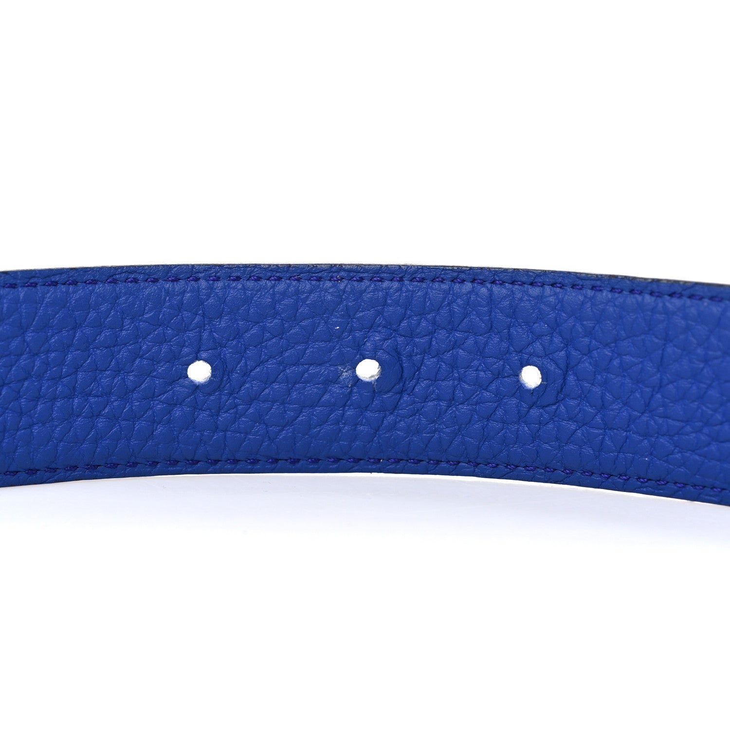 Hermes Box Togo 32mm Au Carre H Belt 80 32 Black Bleu Electrique 4 of 6