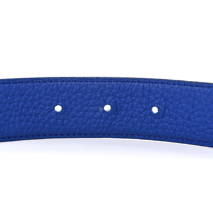 Hermes Box Togo 32mm Au Carre H Belt 80 32 Black Bleu Electrique 4 of 6
