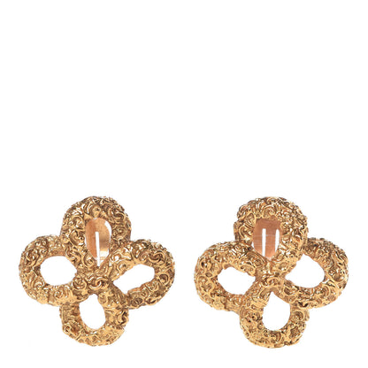 Chanel Flower CC Clip On Earrings Gold 1 of 4