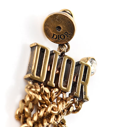 Christian Dior Crystal Chain Dio(r)evolution Earrings Aged Gold 4 of 5
