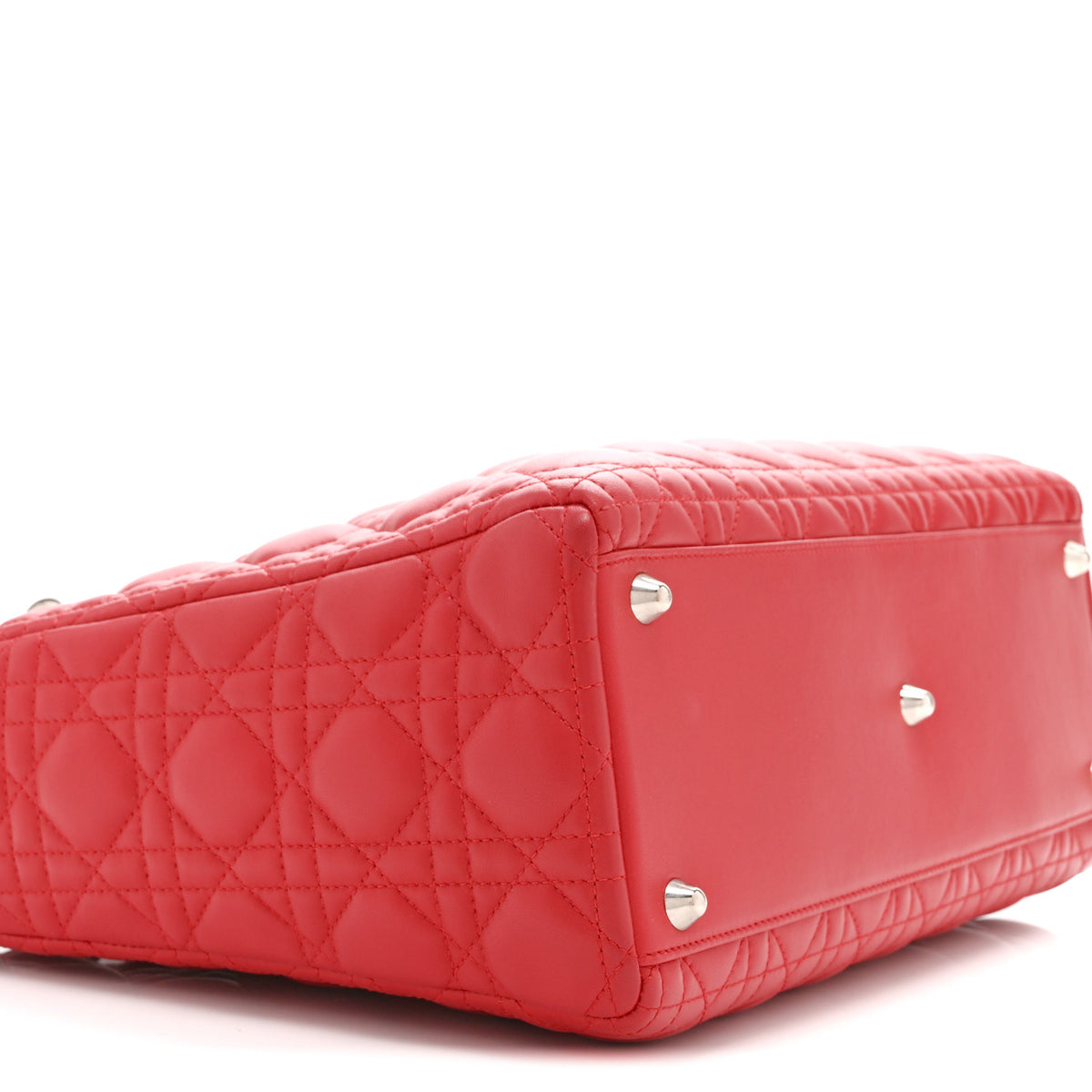 Christian Dior Lambskin Cannage Large Lady Dior Red 9 of 10