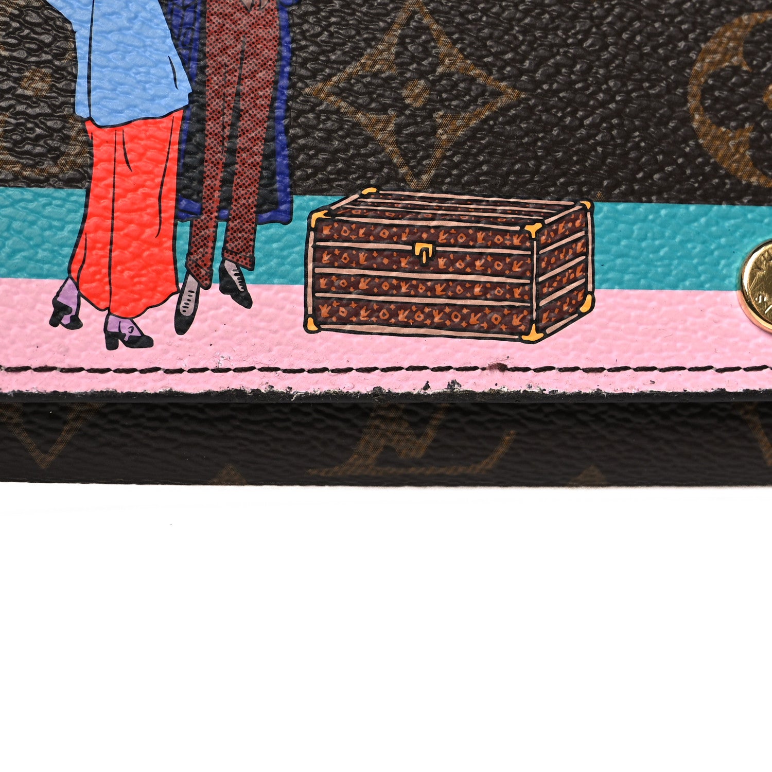 Louis Vuitton Monogram 2016 Christmas Animation Sarah Wallet Rose Ballerine 8 of 10