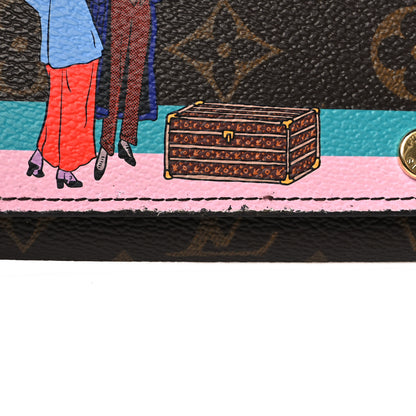 Louis Vuitton Monogram 2016 Christmas Animation Sarah Wallet Rose Ballerine 8 of 10