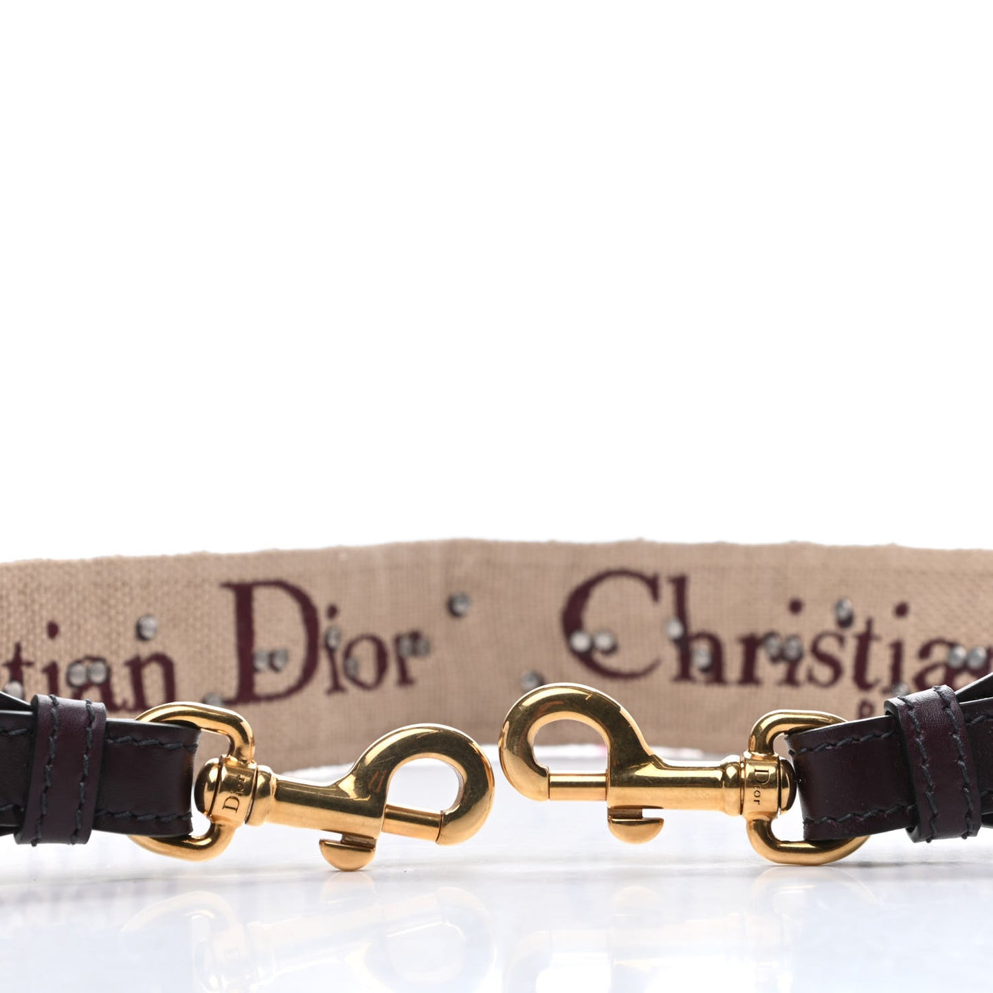 Oblique Studded Shoulder Strap Burgundy