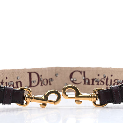 Christian Dior Oblique Studded Shoulder Strap Burgundy 3 of 4