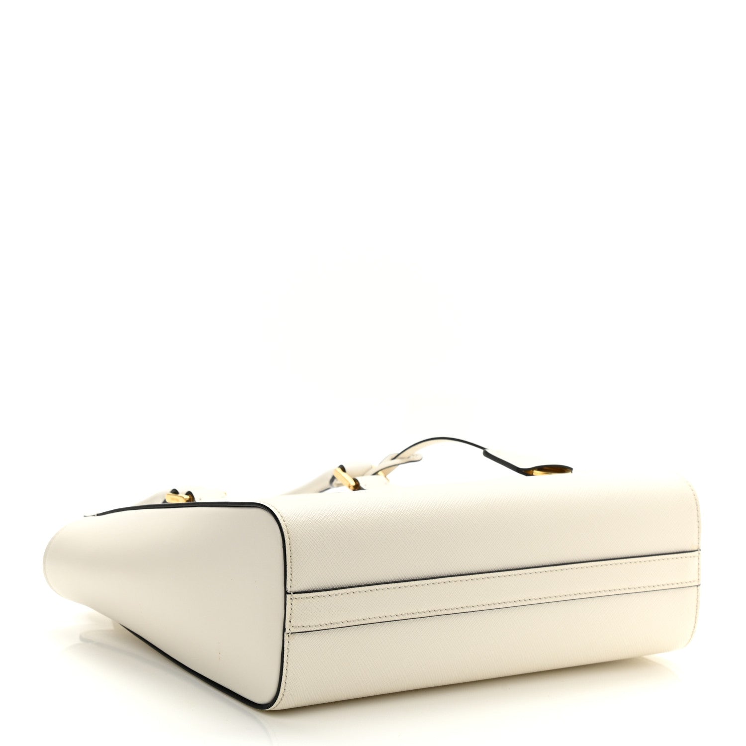 Prada Saffiano Soft Calfskin Small Zippered Tote White 4 of 10