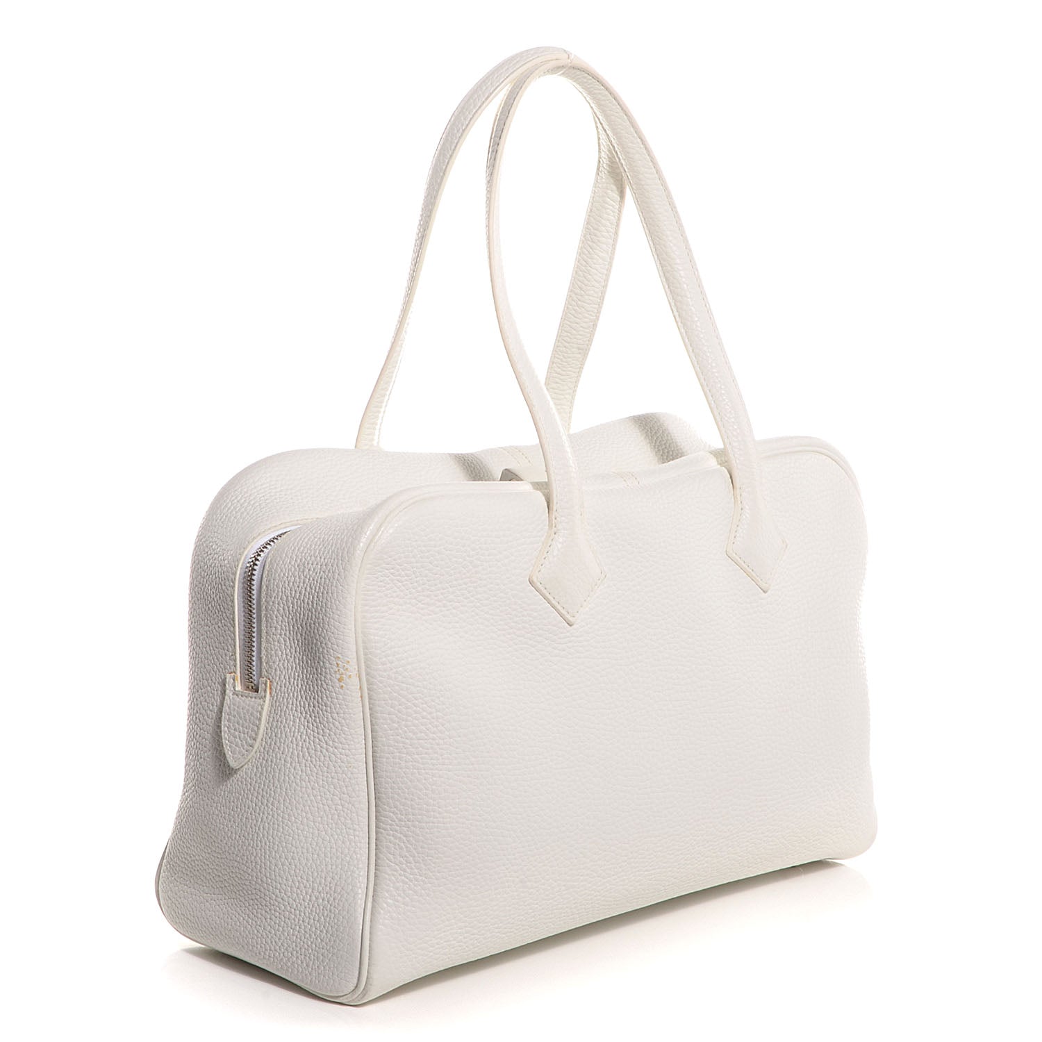 Hermes Taurillon Clemence Victoria II 35 White 10 of 17