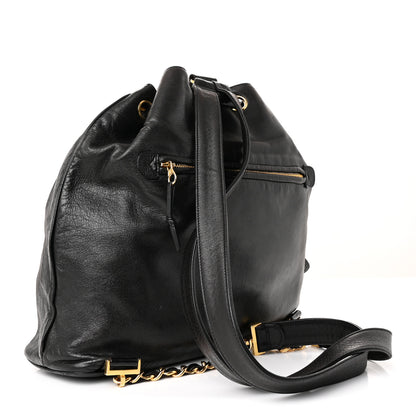 Chanel Lambskin CC Drawstring Backpack Black 4 of 12