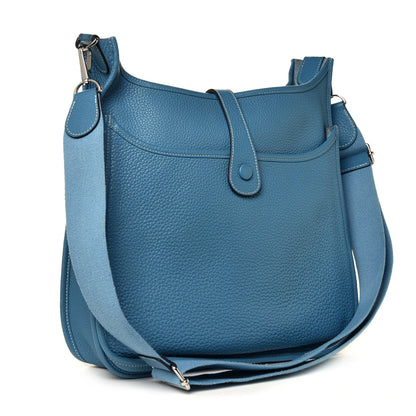 Hermes Taurillon Clemence Evelyne III GM Blue Jean 6 of 20