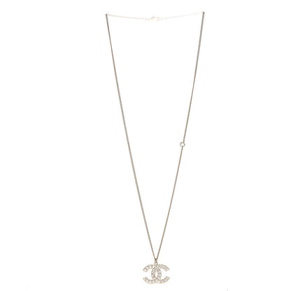 Chanel Crystal Pearl CC Pendant Necklace Gold 4 of 6