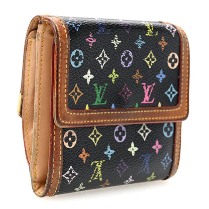 Louis Vuitton Monogram Multicolor Porte-Monnaie Billets Wallet Black 3 of 10