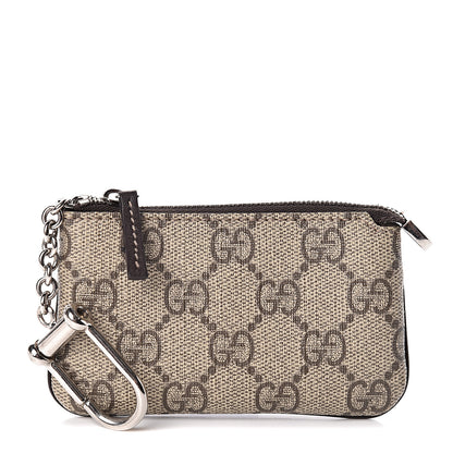 Gucci GG Supreme Monogram Selleria Key Case Beige Ebony Cocoa 1 of 7