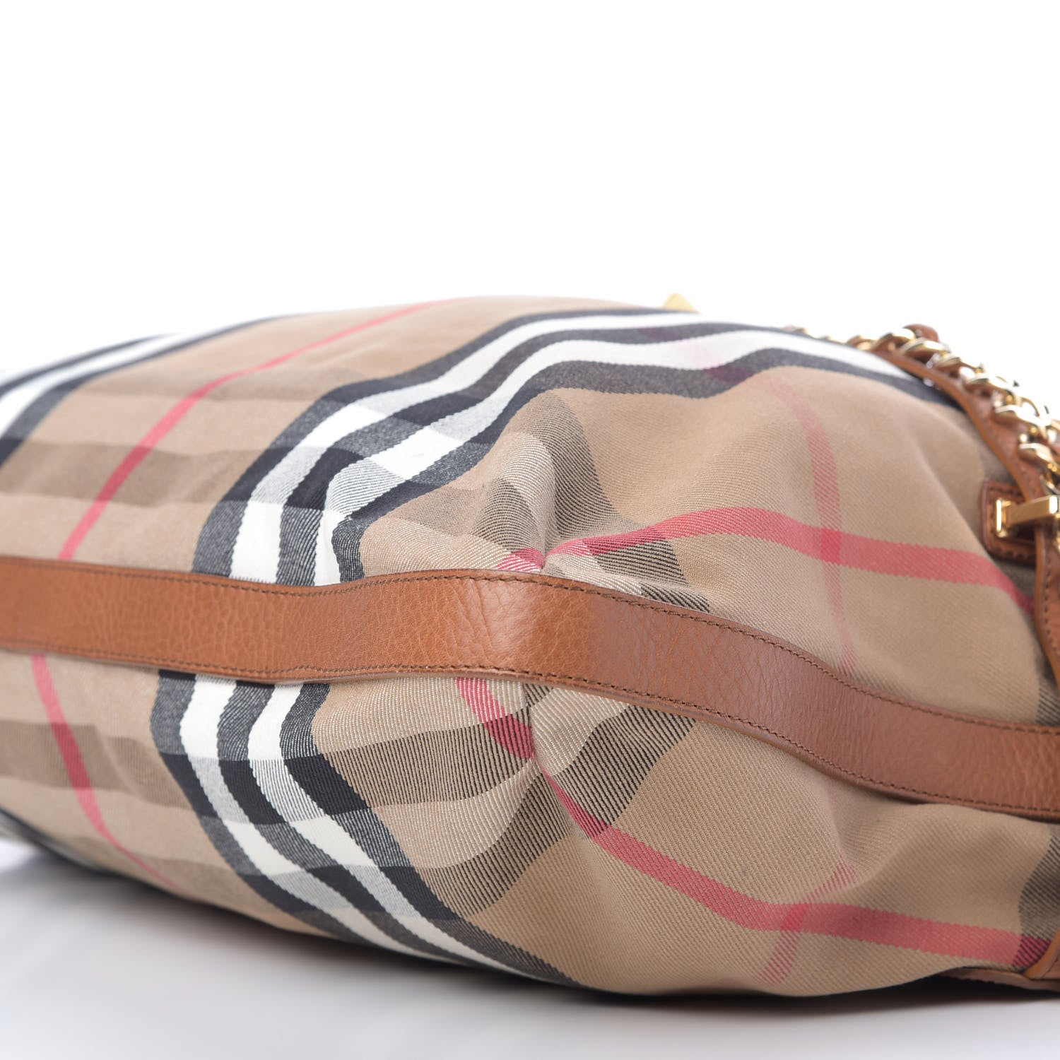 Burberry House Check Chain Hobo Tan 7 of 10