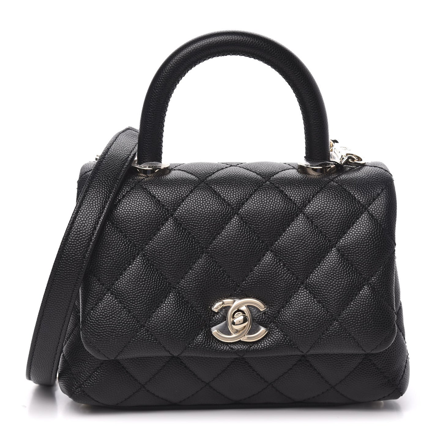 Caviar Quilted Extra Mini Coco Handle Flap Black