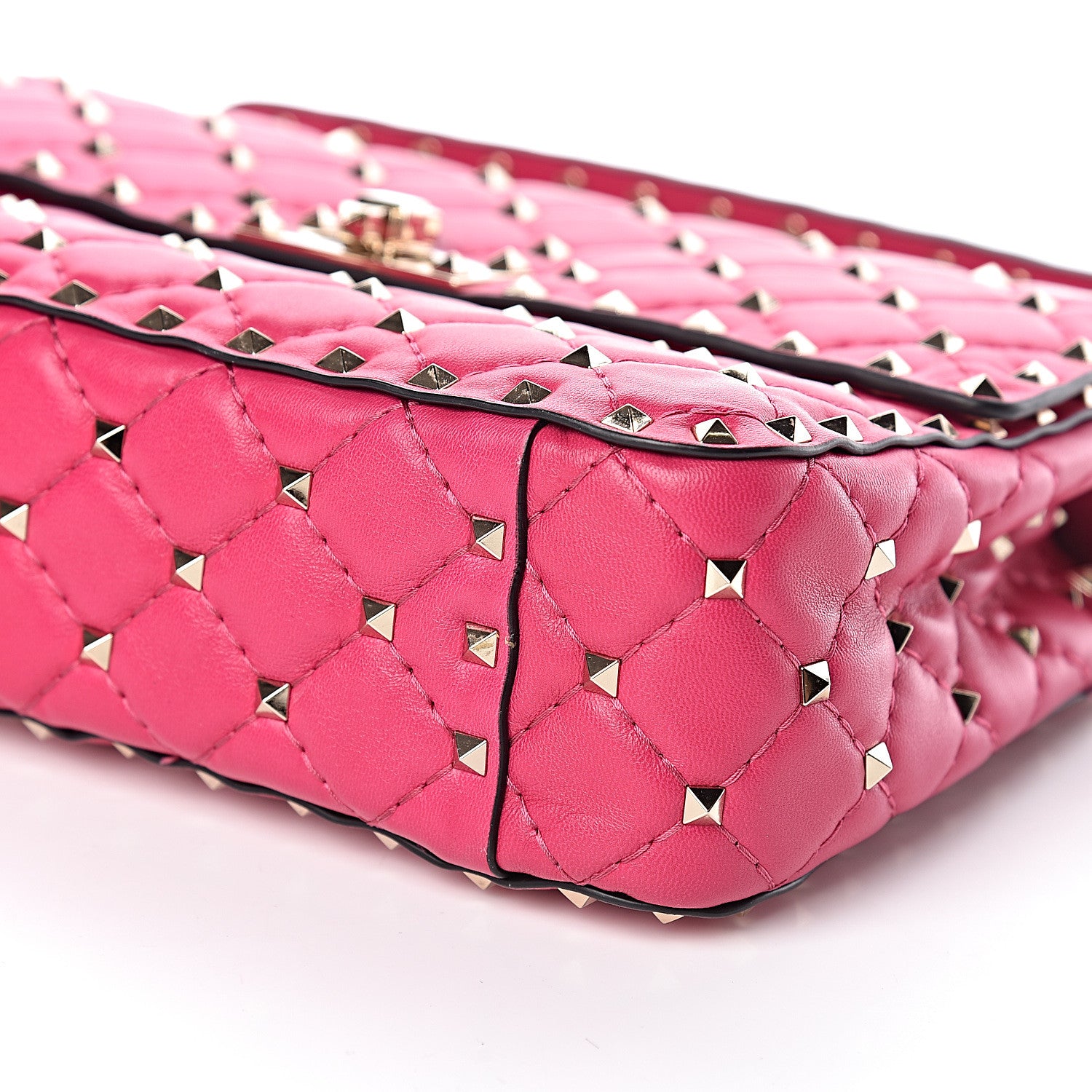 Valentino Garavani Nappa Medium Rockstud Spike Shoulder Bag Disco Pink 10 of 10