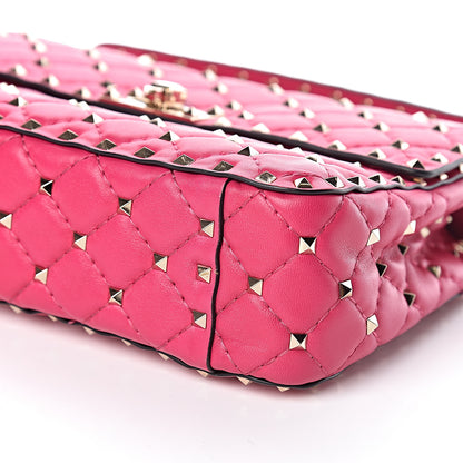 Valentino Garavani Nappa Medium Rockstud Spike Shoulder Bag Disco Pink 10 of 10