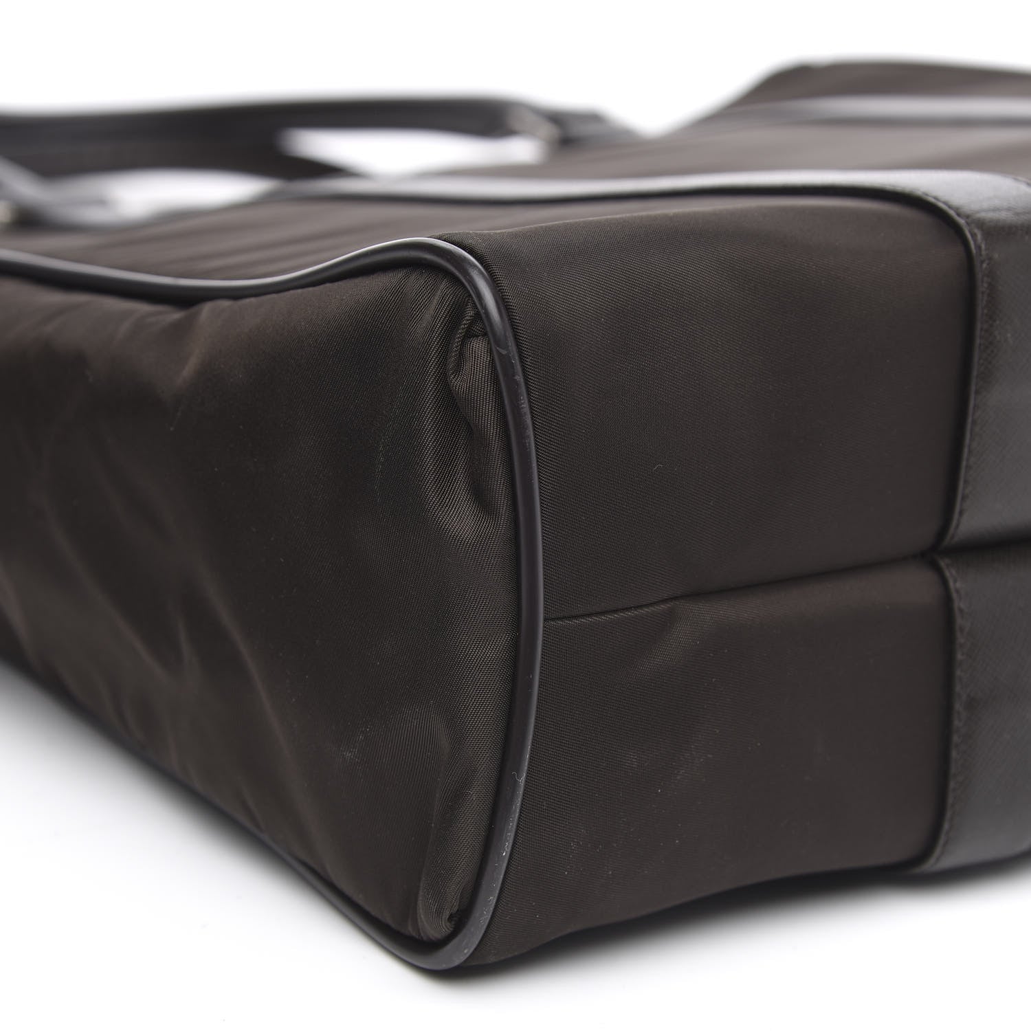 Prada Tessuto Nylon Saffiano Tote Brown 8 of 13